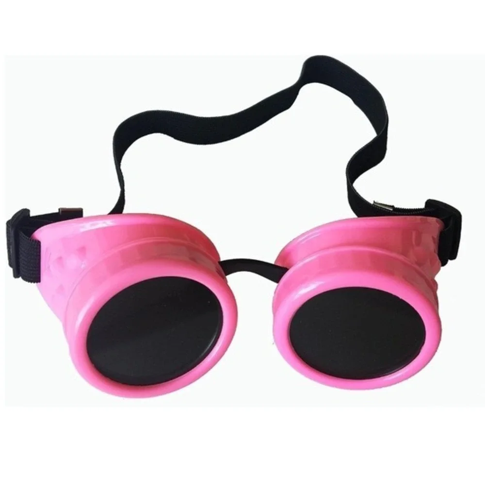 Pink SteamPunk‎ Goggles Adjustable Elastic Strap Cosplay Glasses